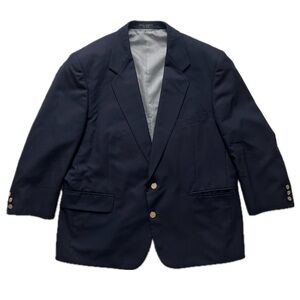 Christopher’s Men’s Navy Wool Blazer Sport Coat Brass Buttons 100% Wool 44R